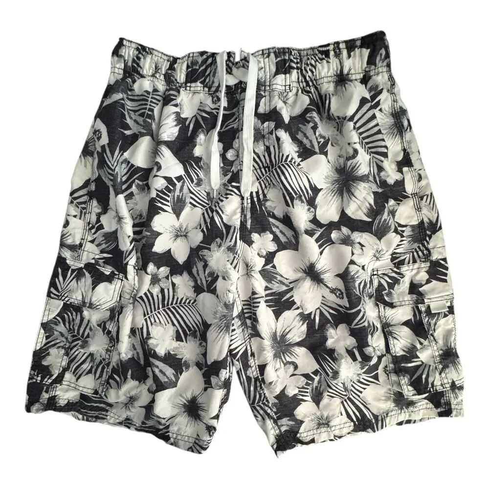 Kanu Surf Swim Trunks Mens Large Floral‎ Hawaiian Board Shorts Pockets